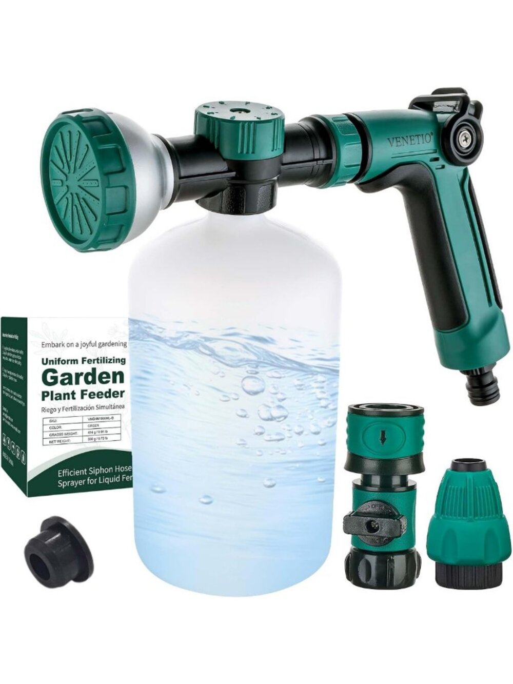 8-Dial Hose Spray Gun Attachment for Fertilizer & Soap | Lawn & Garden Feeder